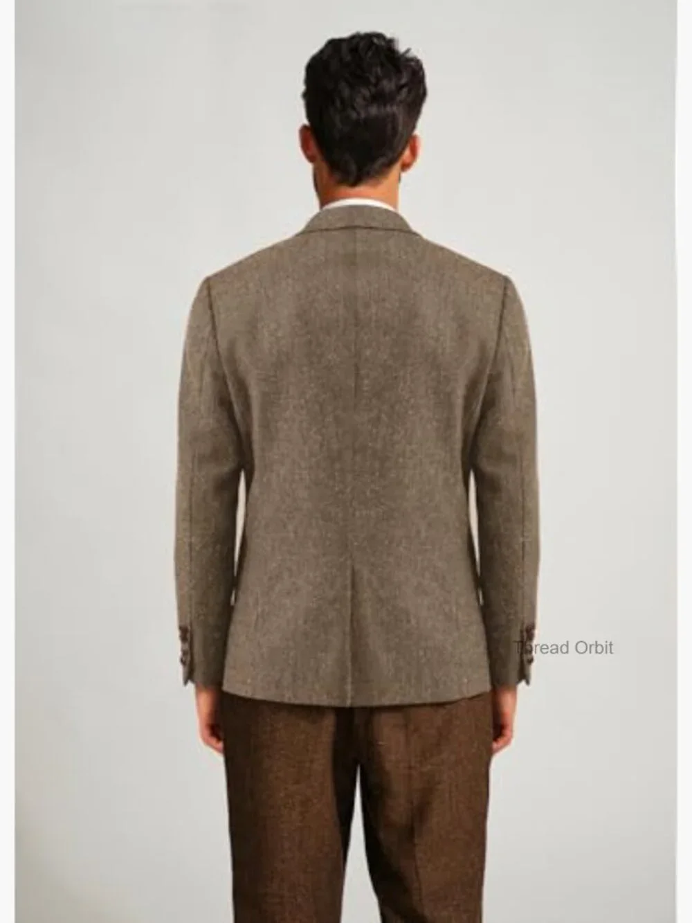 Vintage Herringbone Tweed Blazer Wool Blend Sport Coat Modern Fit - Picture 5 of 7